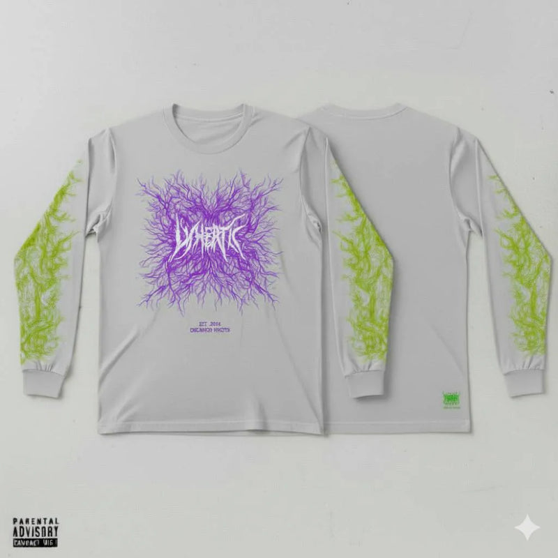 Camiseta manga larga verde lila